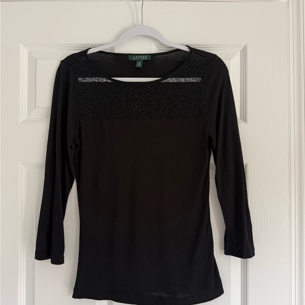 Ralph Lauren Black Long Sleeve Women's Top